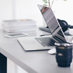 Photo of laptop on desk