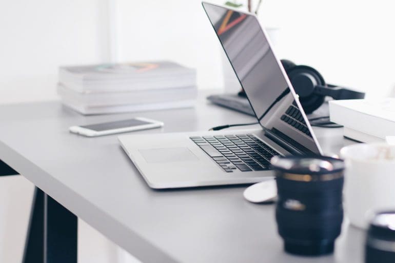 Photo of laptop on desk