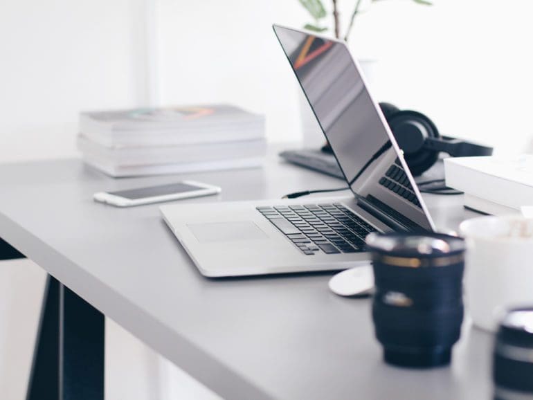 Photo of laptop on desk