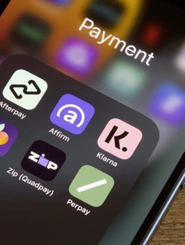 Assorted payment apps offering Buy Now Pay Later services are seen on an iPhone, including Afterpay, Affirm, Klarna, Sezzle, Zip (Quadpay), Perpay, and Tabby.