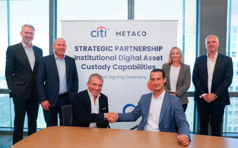 Citi and Metaco Partnership signing