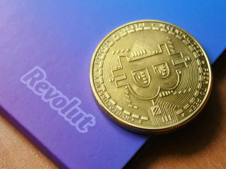 revolut logo and bitcoin