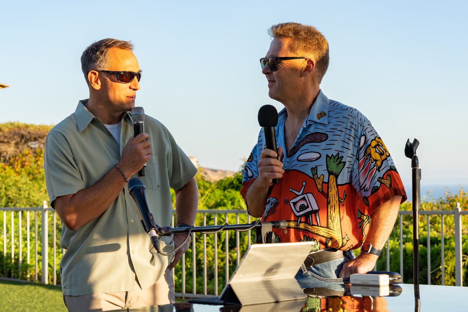 Bo and Peter at the Sunset Social, day one of Dealmakers West in Laguna Beach.