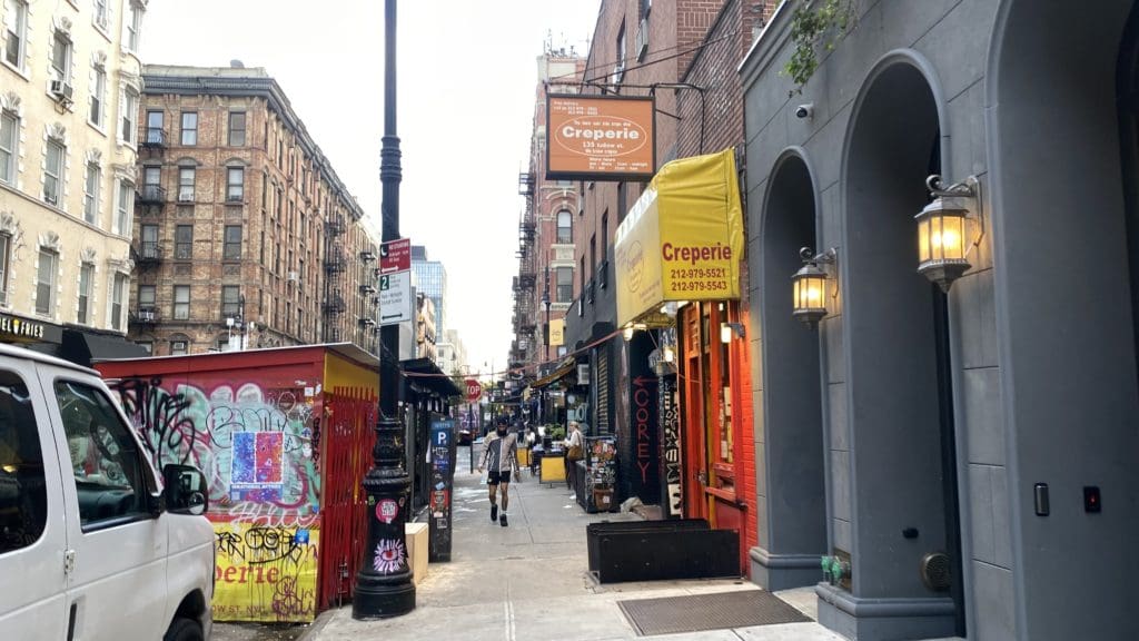 Ludlow Street in The lower east side, outside of the ARK venue where invitees had to wait