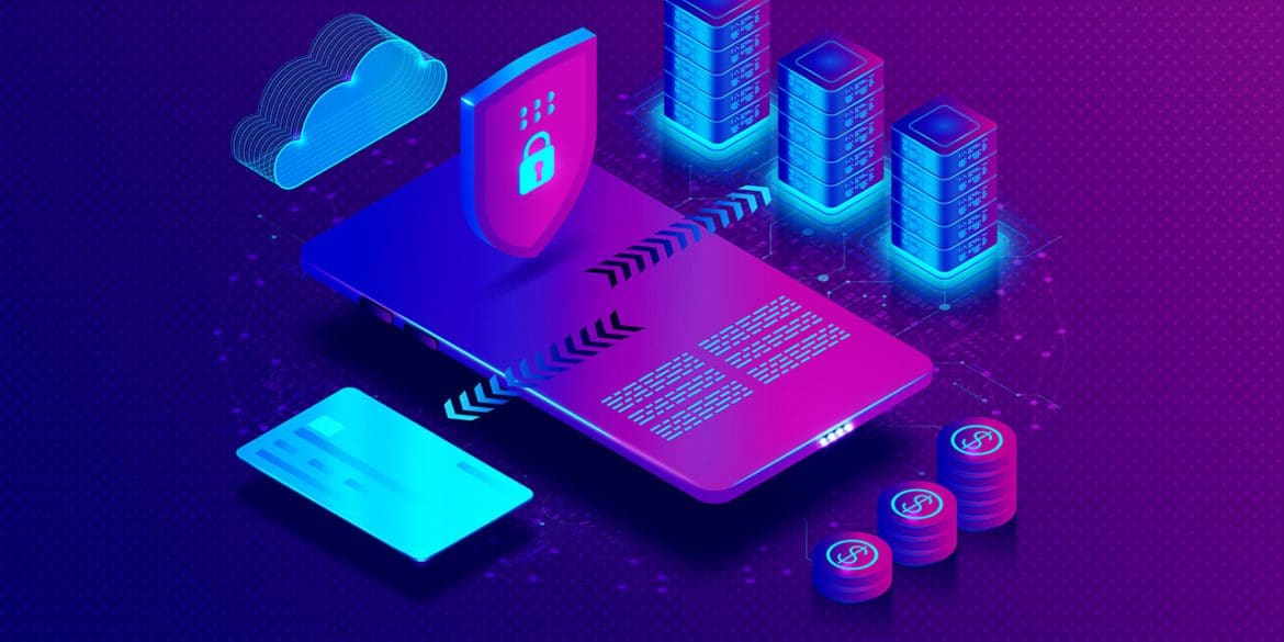 Secure Online Payment Processing Concept - Innovation in Fintech - Financial Technology - Making Secure Payments Online - 3D Illustration