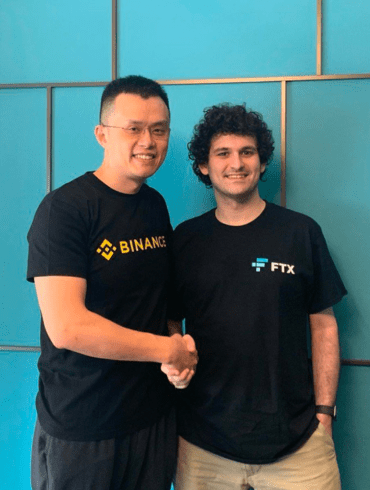 Changpeng Zhao of Binance (Left) and FTX CEO Sam Bankman-Fried