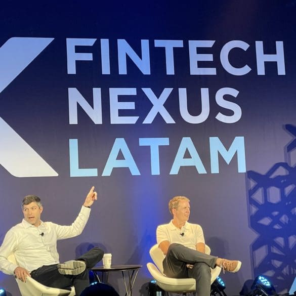 Mike Packer, QED Investors (left) chats with Steve McLaughlin FT Partners on the Latam keynote stage in Miami, Florida on December 13, 2022