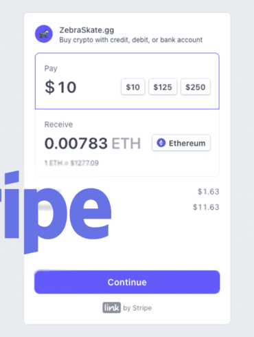 Stripe crypto onramp