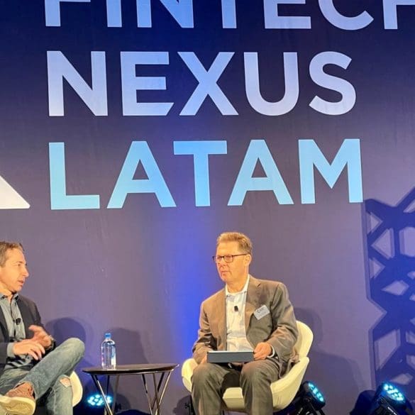 Carlos Brandt, Banco Central do Brasil, with Fintech Nexus chairman Peter Renton, on the success of Pix