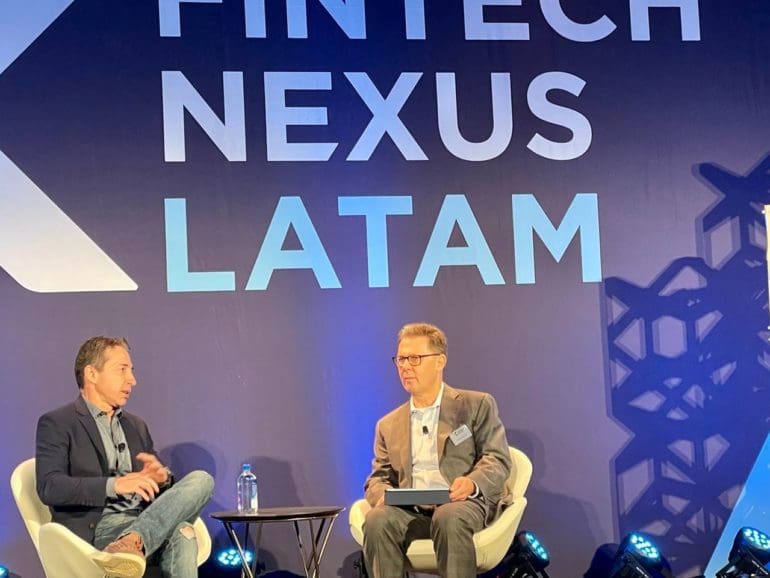 Carlos Brandt, Banco Central do Brasil, with Fintech Nexus chairman Peter Renton, on the success of Pix