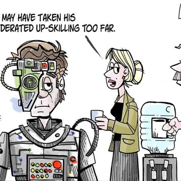 AI up skilling cartoon