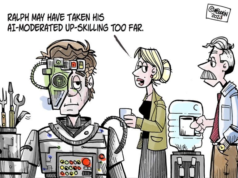 AI up skilling cartoon