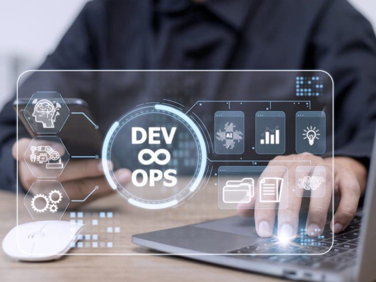 DevOps Methodology Development Operations agil programming technology concept.