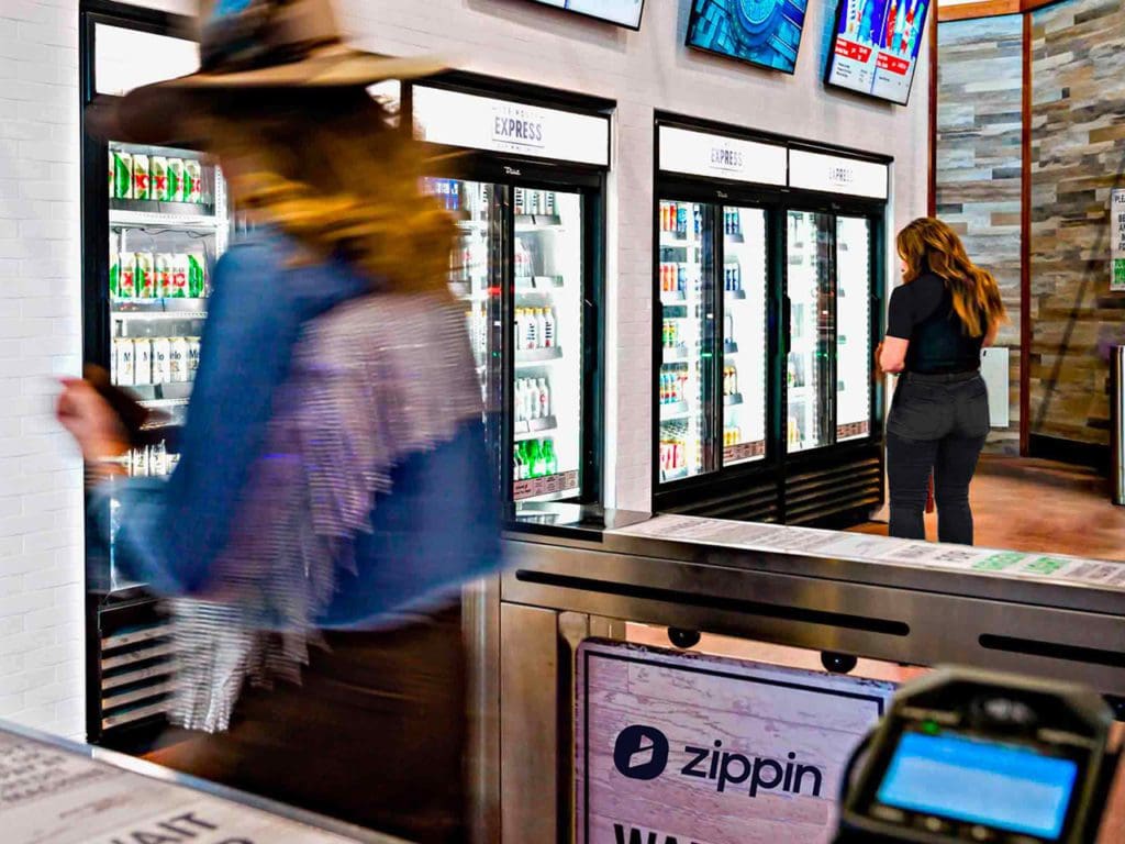Zippin shopper enters store