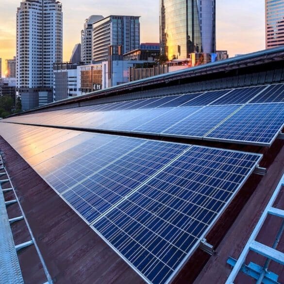 Solar panels on a roof