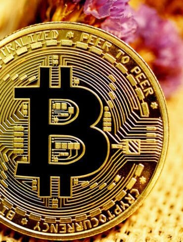 Close up of bitcoin