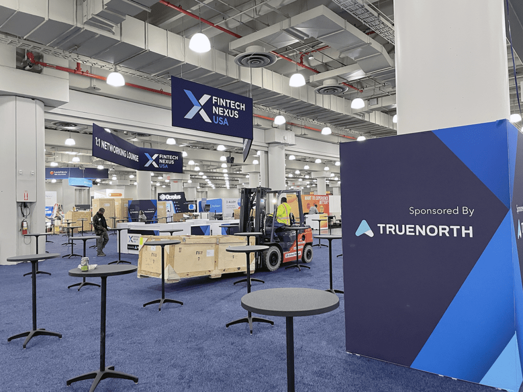 The 1:1 networking zone inside of the expo hall at the Javits Center in New York.