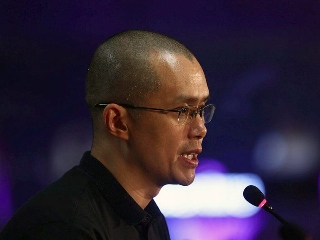 Binance CEO Changpeng Zhao speaks during a news conference at the Web Summit, Europe’s largest technology conference, in Lisbon, Portugal, November 2, 2022. REUTERS/Pedro Nunes