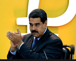 Venezuela's Nicolás Maduro during a Petro presentation.